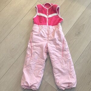 Columbia Toddler Girls Pink Sherpa Snow Velcro Jumpsuit Size 4/5